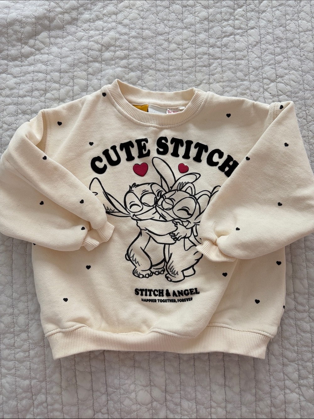 ZARA Disney Kids Stitch & Angel Cream Kids Sweatshirt